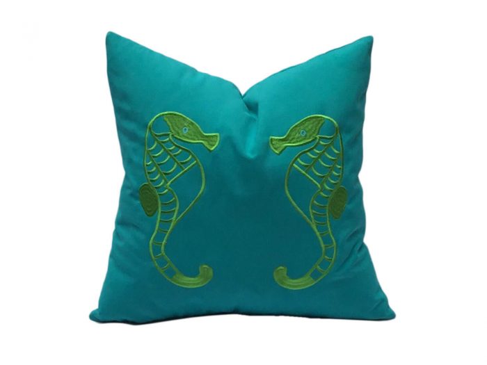 cojin caballitos verde jade